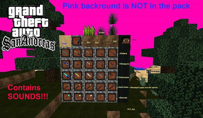 GTA Craft: San Andreas Resource Pack For Minecraft 1.8.4