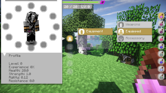 Sword Art Online UI Mod for Minecraft 1.12.2/1.10.2/1.9.4