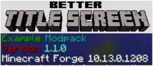Better Title Screen Mod for Minecraft 1.12.2/1.11.2